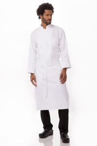 Tapered White Bistro Apron (1 Pocket)