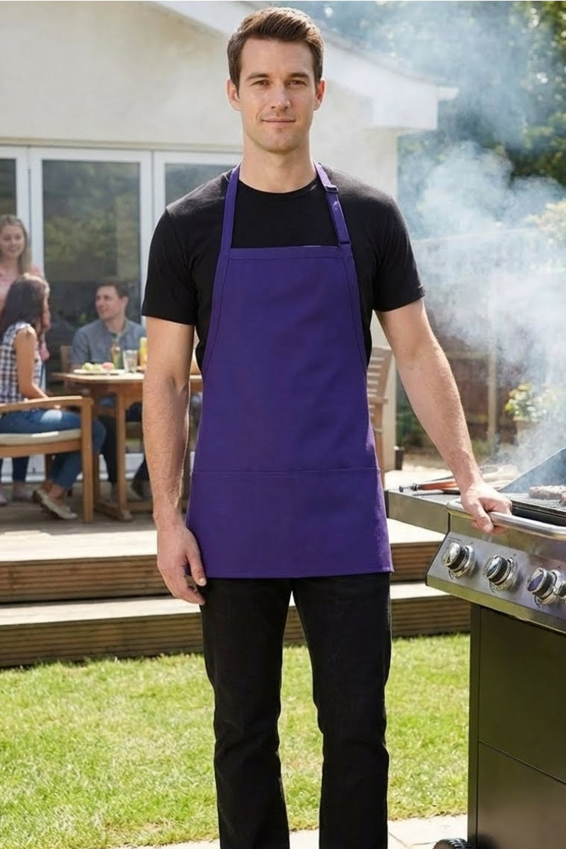 Purple Bib Adjustable Apron (3 Pockets) – ApronWarehouse