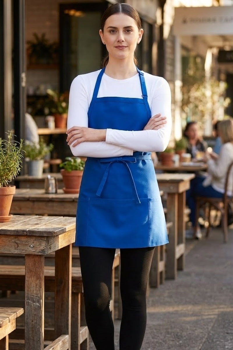 Royal Blue Bib Adjustable Apron (3 Pockets) – ApronWarehouse