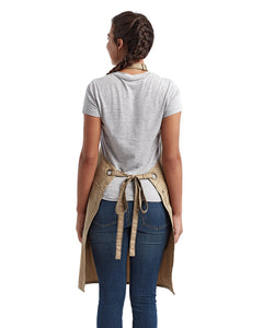 Khaki ‘Barley’ Sustainable Bib Apron (3 Pockets)