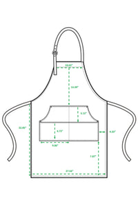 Indigo Denim Bib Adjustable Apron (4 Pocket Pouch)