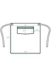 Indigo Denim Mid-Length Waist Apron (1 Wide Pocket)