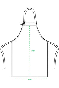 Red "Calibre" Heavy Cotton Canvas Adjustable Bib Apron (No Pockets)
