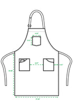 Khaki Cotton Chino Adjustable Bib Apron (3 Pocket)