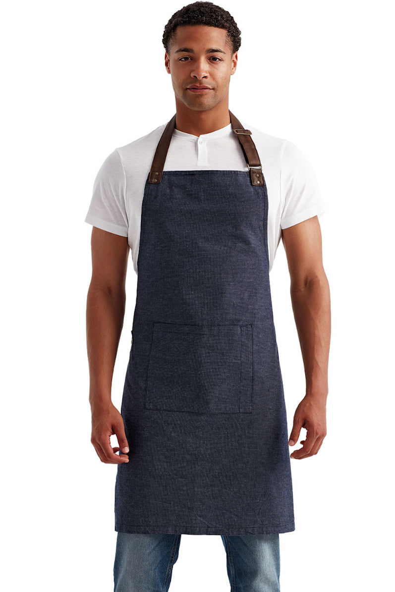 Navy Annex' Oxford Bib Apron (1 Pocket w/ Pen Slot)