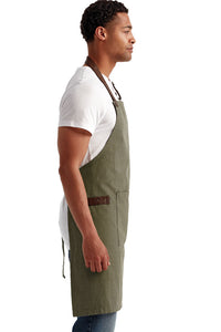 Moss Annex' Oxford Bib Apron (1 Pocket w/ Pen Slot)