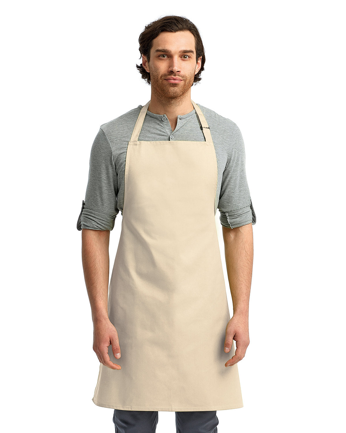 Natural Sustainable Bib Apron (No Pockets)