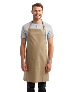 Khaki Sustainable Bib Apron (No Pockets)