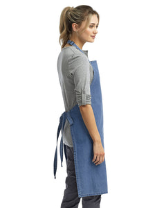 Blue Denim Sustainable Bib Apron (No Pockets)