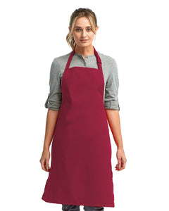 Burgundy Sustainable Bib Apron (No Pockets)