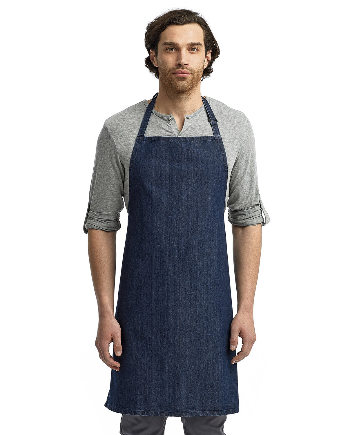 Indigo Denim Sustainable Bib Apron (No Pockets)