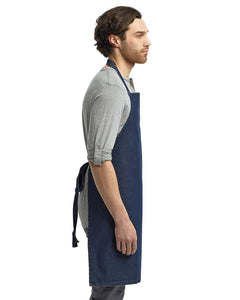 Indigo Denim Sustainable Bib Apron (No Pockets)