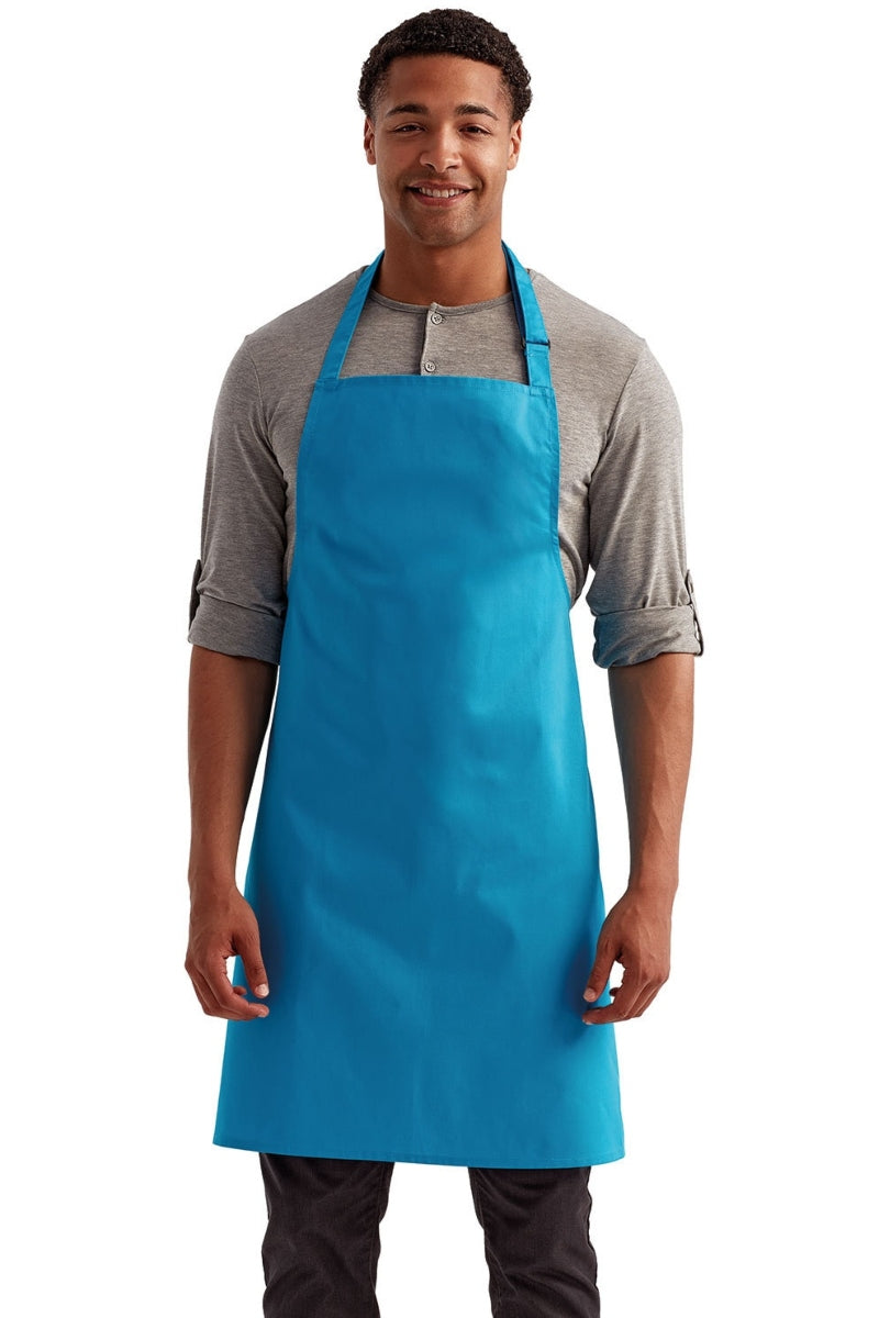 Turquoise Sustainable Bib Apron (No Pockets)