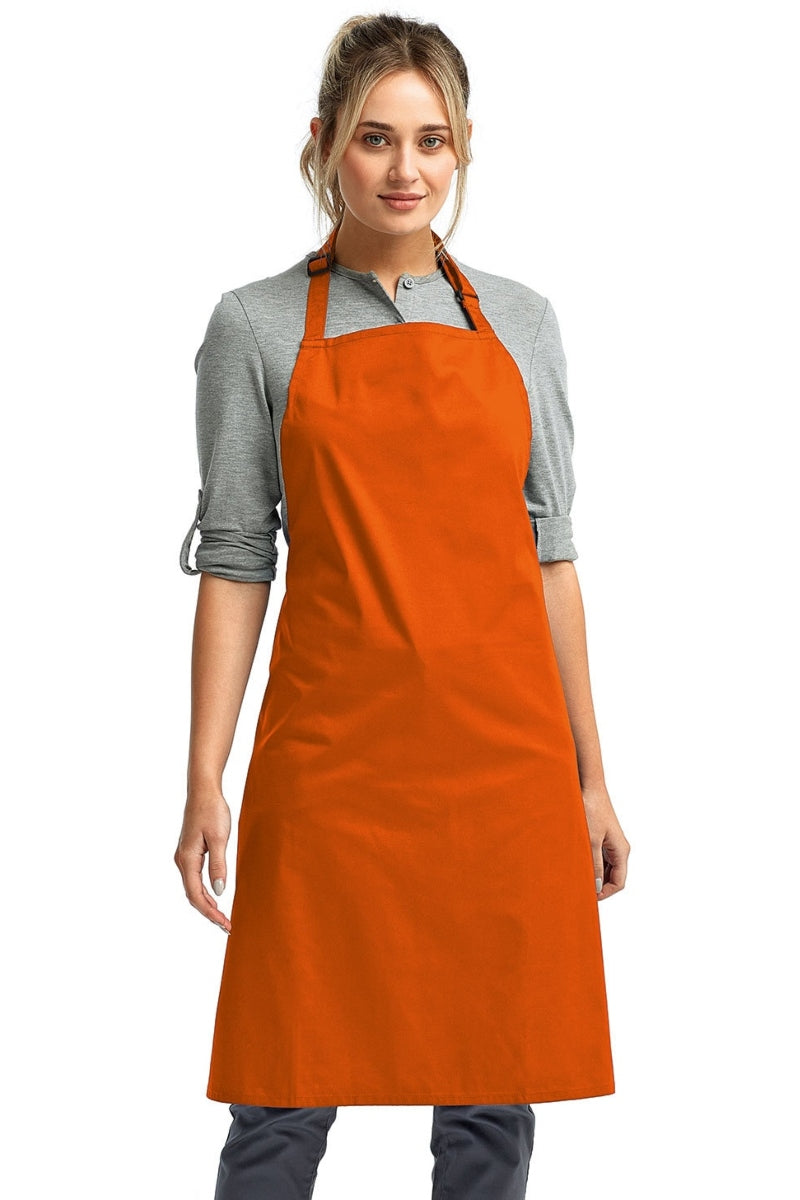 Orange Sustainable Bib Apron (No Pockets)