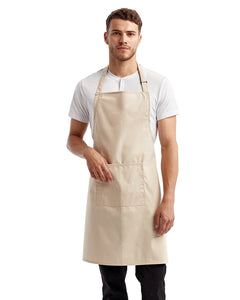 Natural Sustainable Bib Apron (1 Pocket w/ Pencil Divide)