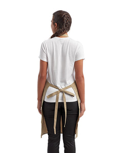 Khaki Sustainable Bib Apron (1 Pocket w/ Pencil Divide)