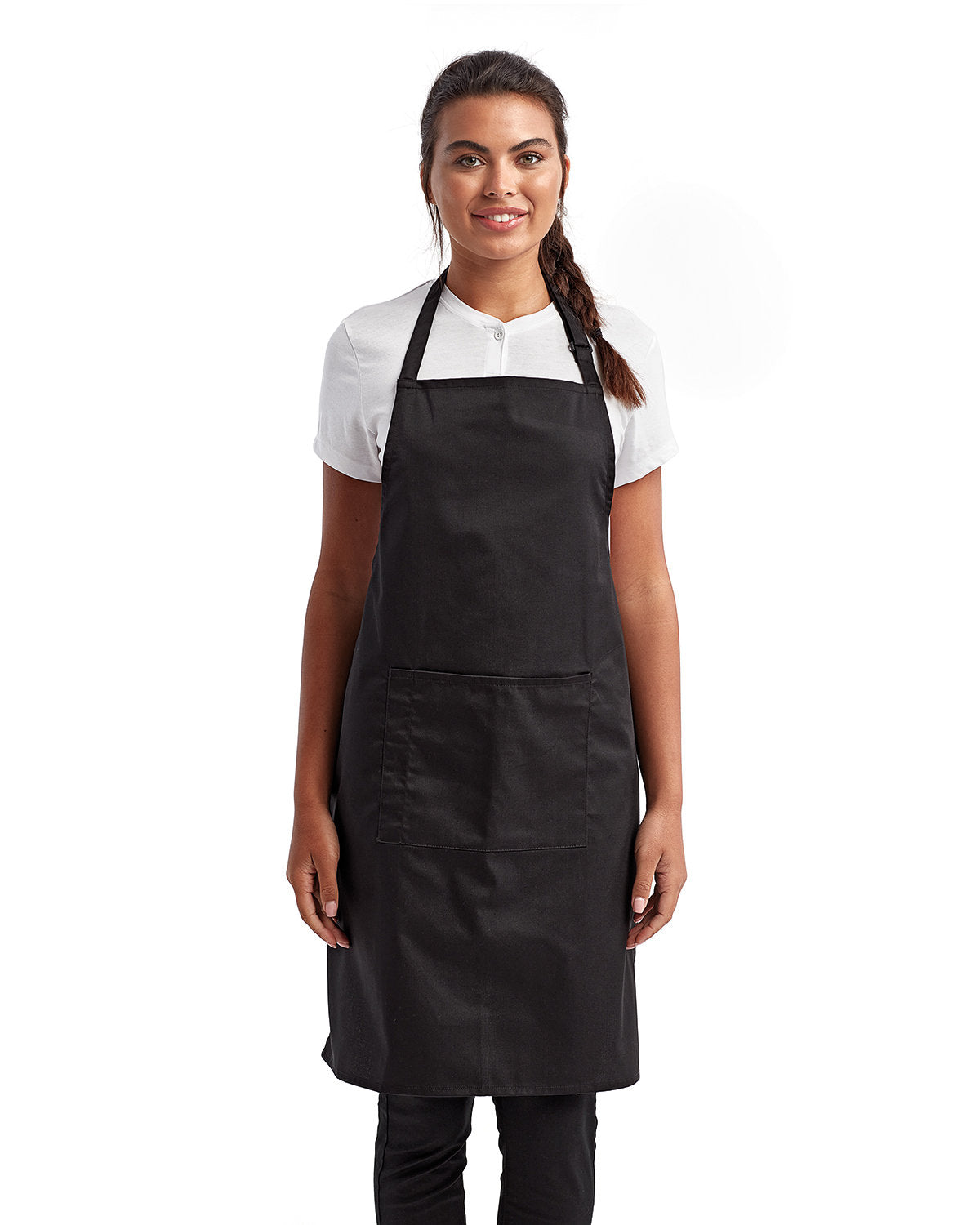 Black Sustainable Bib Apron (1 Pocket w/ Pencil Divide)