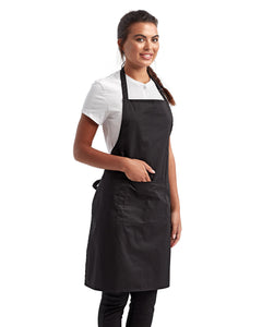 Black Sustainable Bib Apron (1 Pocket w/ Pencil Divide)