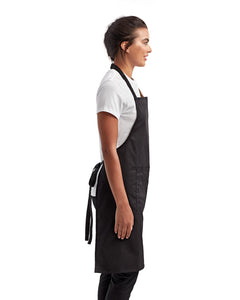 Black Sustainable Bib Apron (1 Pocket w/ Pencil Divide)