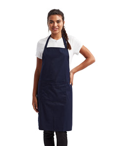 Navy Sustainable Bib Apron (1 Pocket w/ Pencil Divide)