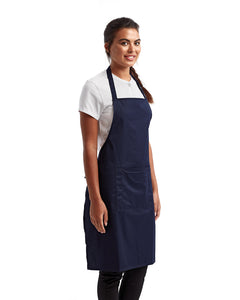 Navy Sustainable Bib Apron (1 Pocket w/ Pencil Divide)