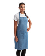 Blue Denim Sustainable Bib Apron (1 Pocket w/ Pencil Divide)