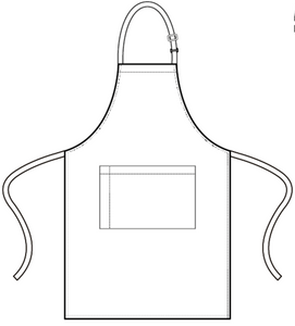 Indigo Denim Sustainable Bib Apron (1 Pocket w/ Pencil Divide)