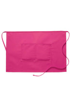 Hot Pink Deluxe Half Bistro Apron (2 Pockets)