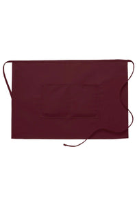 Maroon Deluxe Half Bistro Apron (2 Pockets)