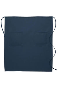 Navy Deluxe Full Bistro Apron (2 Pockets)