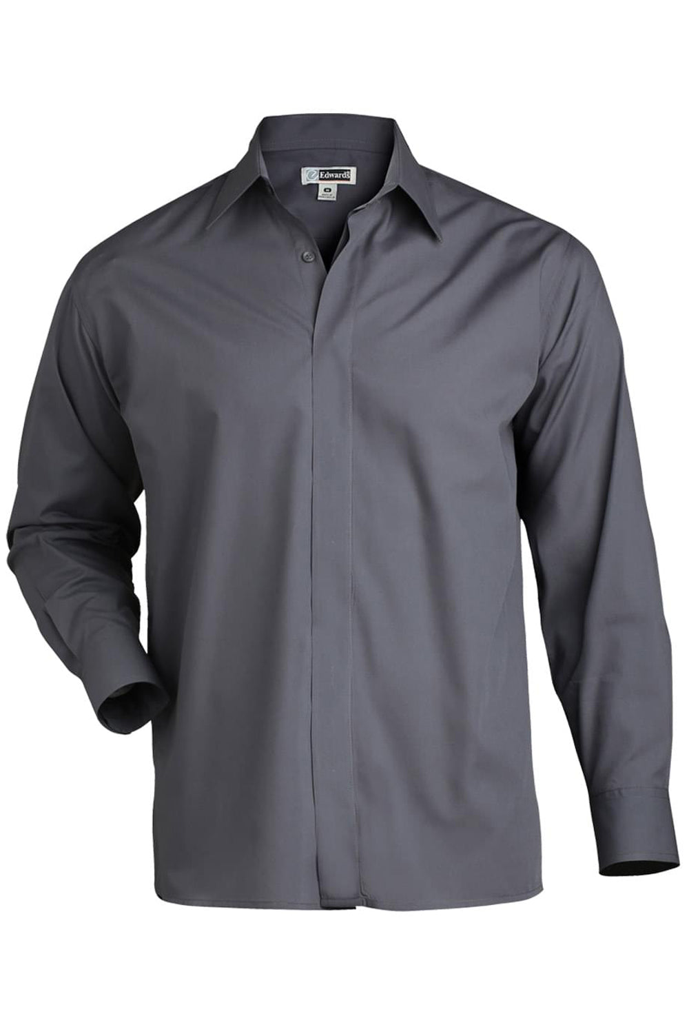 Edwards S / Regular Men's Café Broadcloth Shirt - Dark Grey