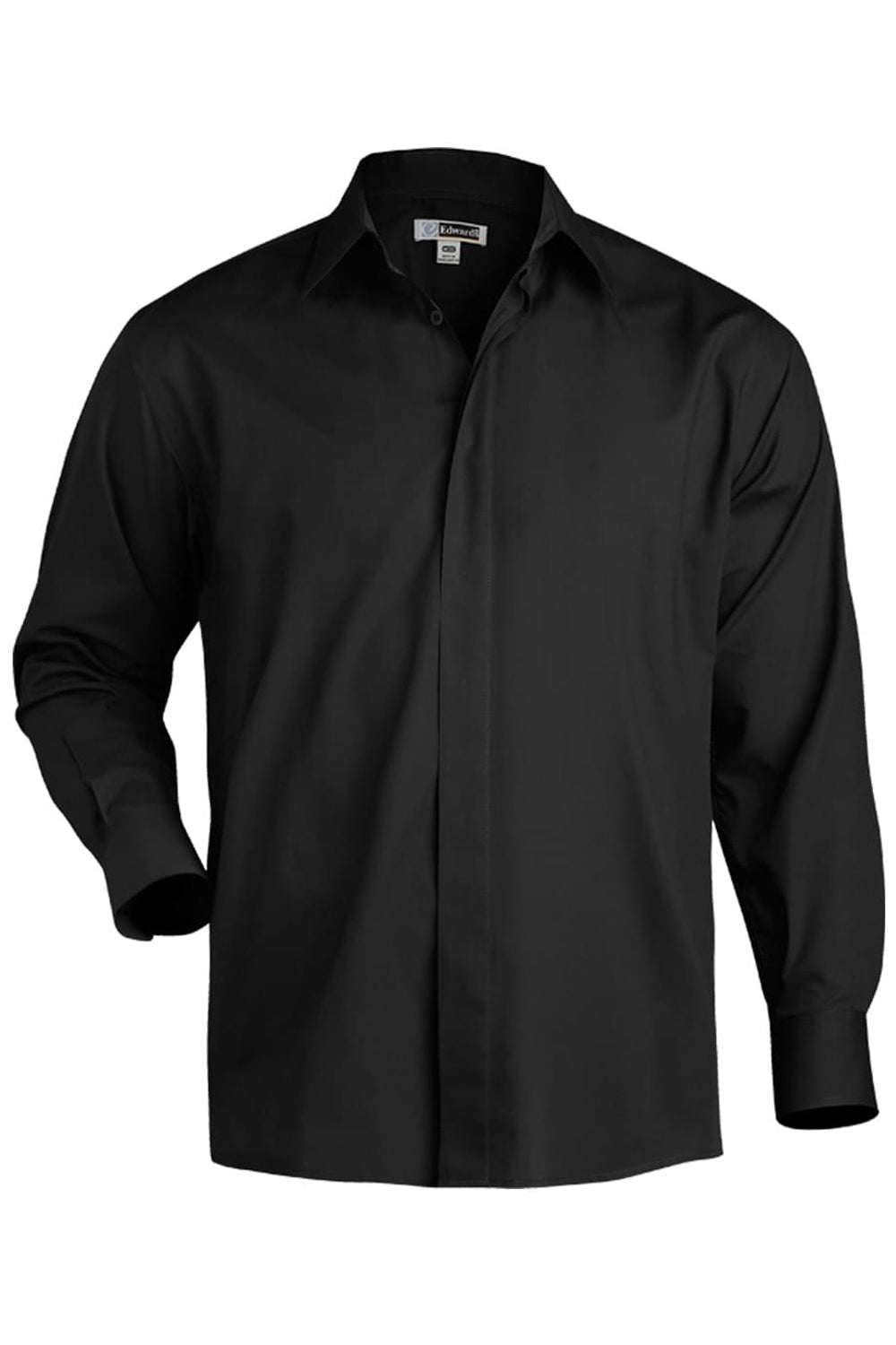 Edwards S / Regular Men's Café Broadcloth Shirt - Black