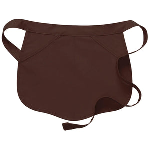 Brown Scalloped Deluxe Waist Apron (2 Pockets)