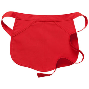 Red Scalloped Deluxe Waist Apron (2 Pockets)