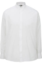 Edwards S / Regular Men's Banded Collar Broadcloth Shirt - White