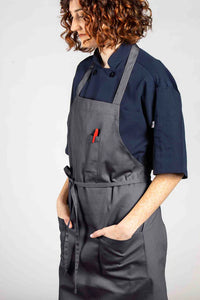 Slate Bib Apron (3 Patch Pockets)