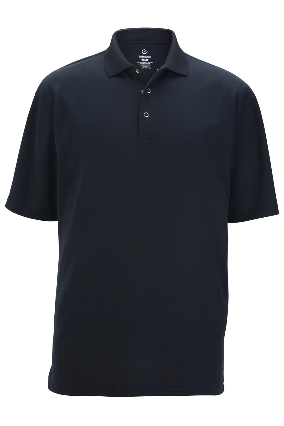 Unisex Navy Snap Front Mesh Polo