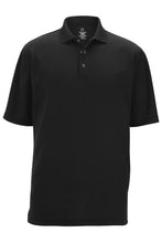 Unisex Black Snap Front Mesh Polo