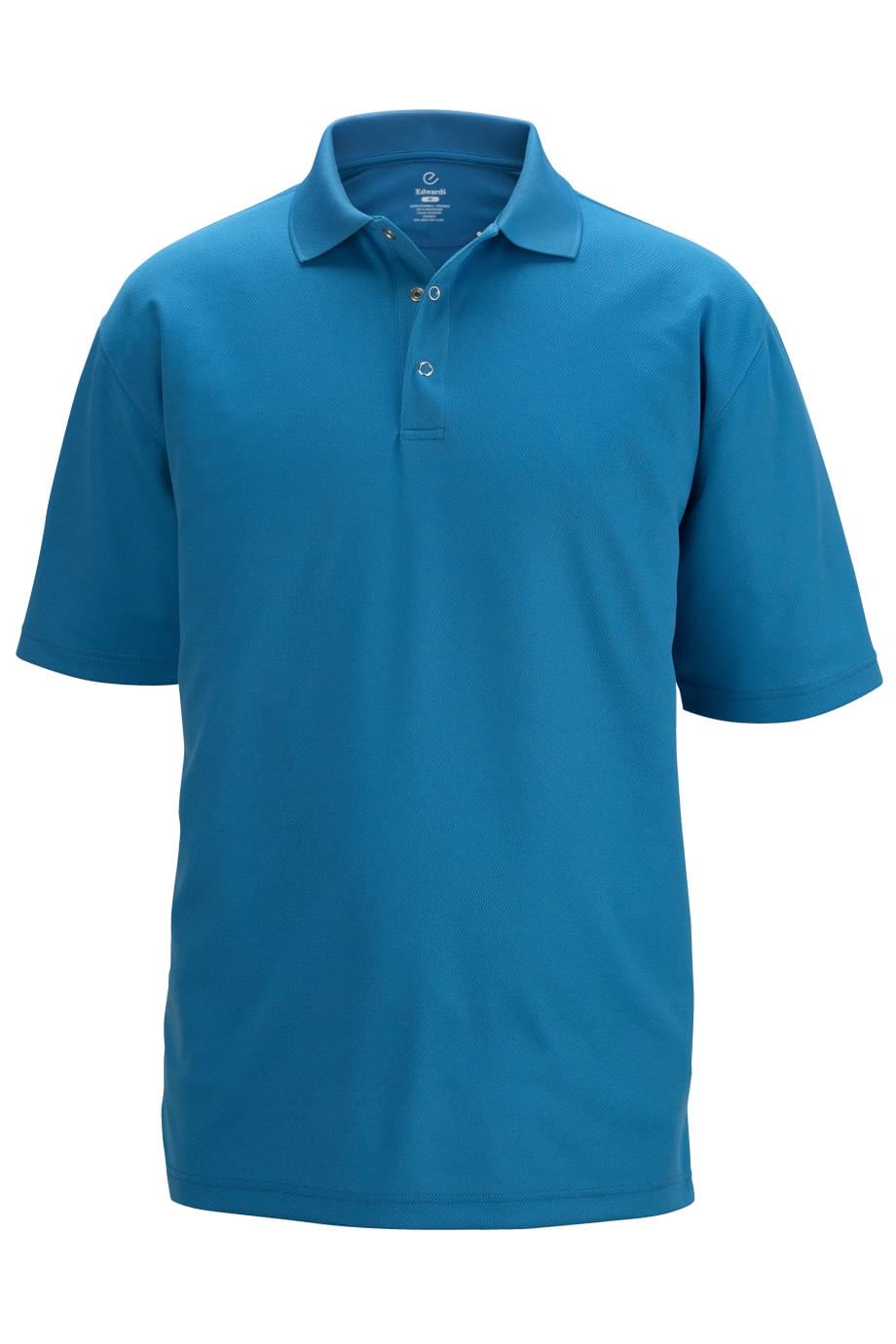 Unisex Marina Blue Snap Front Mesh Polo