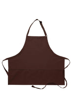 Brown Deluxe Bib Adjustable Apron (3 Pockets)