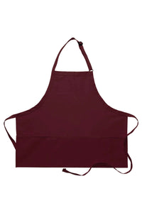 Maroon Deluxe Bib Adjustable Apron (3 Pockets)