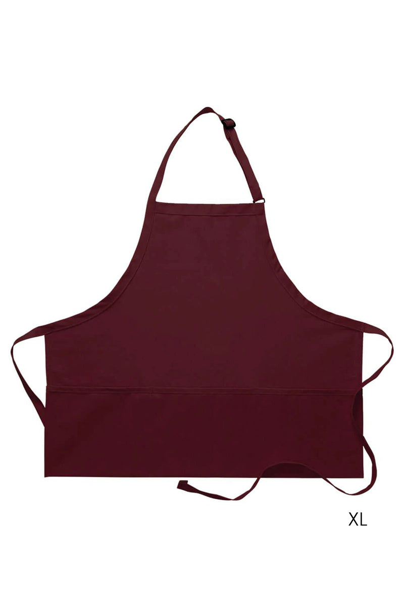 Maroon Deluxe Bib XL Adjustable Apron (3 Pockets)