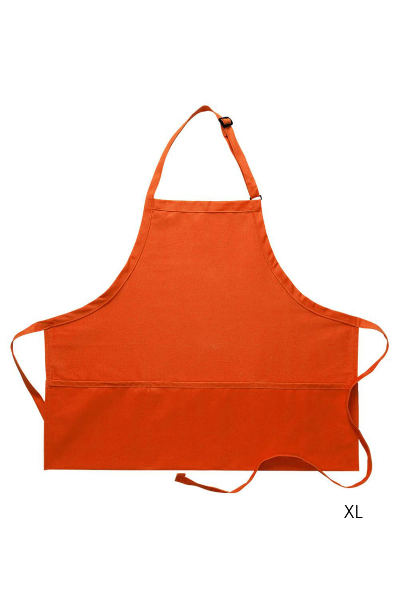 Orange Deluxe Bib XL Adjustable Apron (3 Pockets)