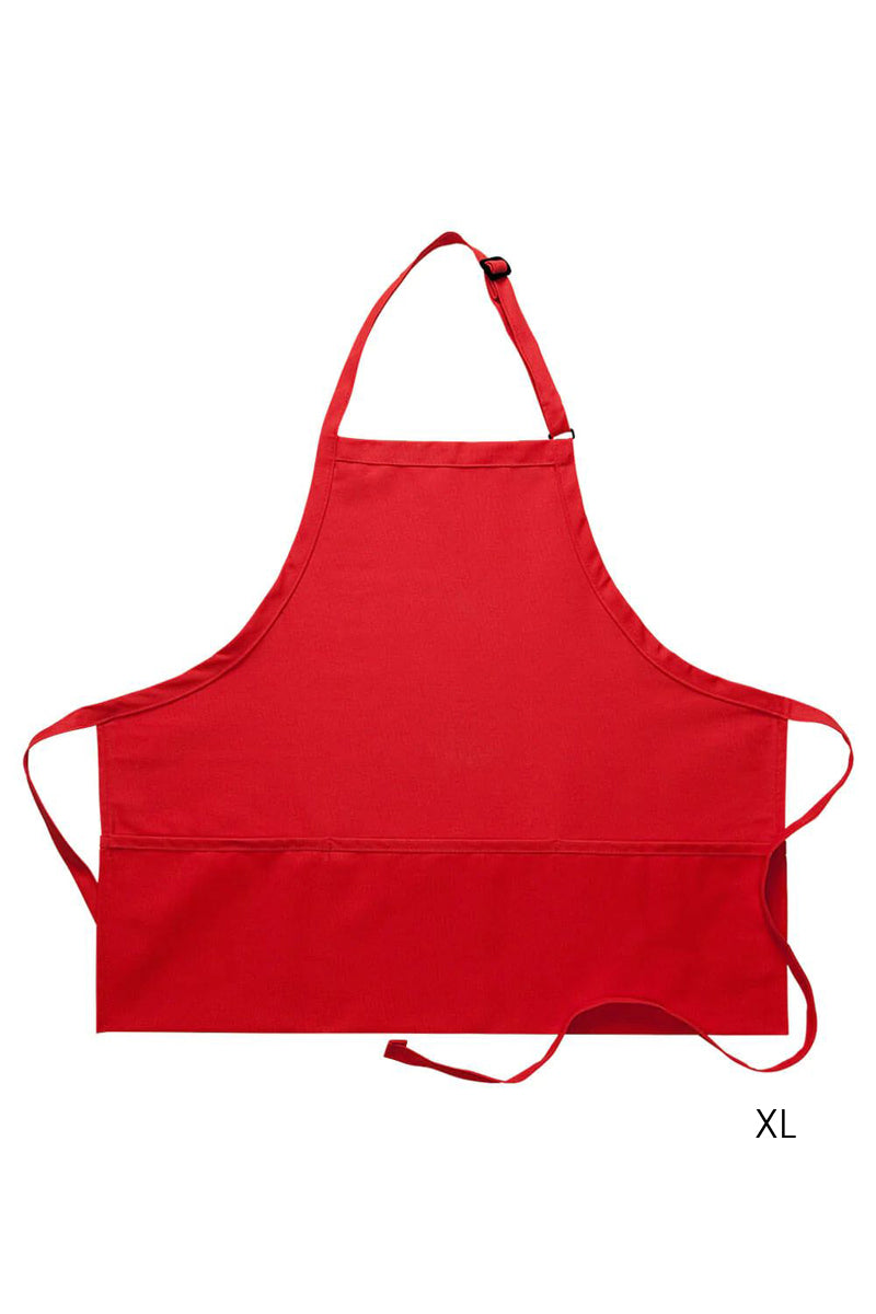 Red Deluxe Bib XL Adjustable Apron (3 Pockets)