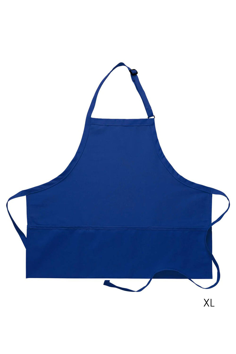 Royal Blue Deluxe Bib XL Adjustable Apron (3 Pockets)