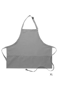 Silver Deluxe Bib XL Adjustable Apron (3 Pockets)