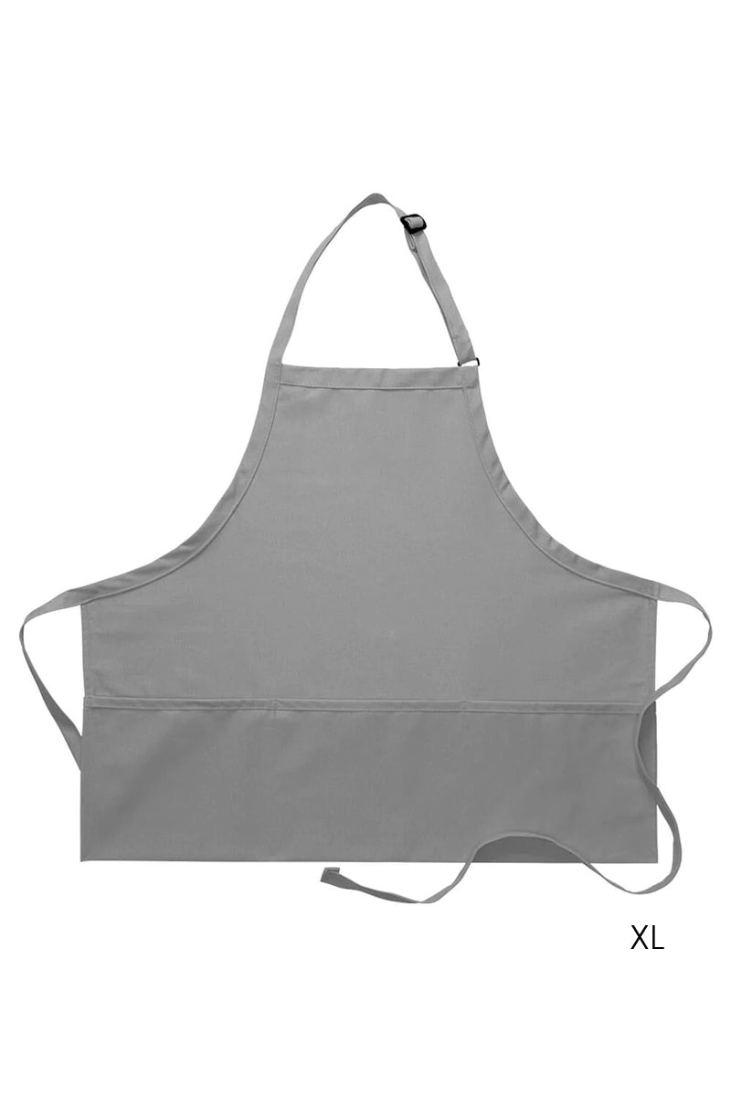 Silver Deluxe Bib XL Adjustable Apron (3 Pockets)