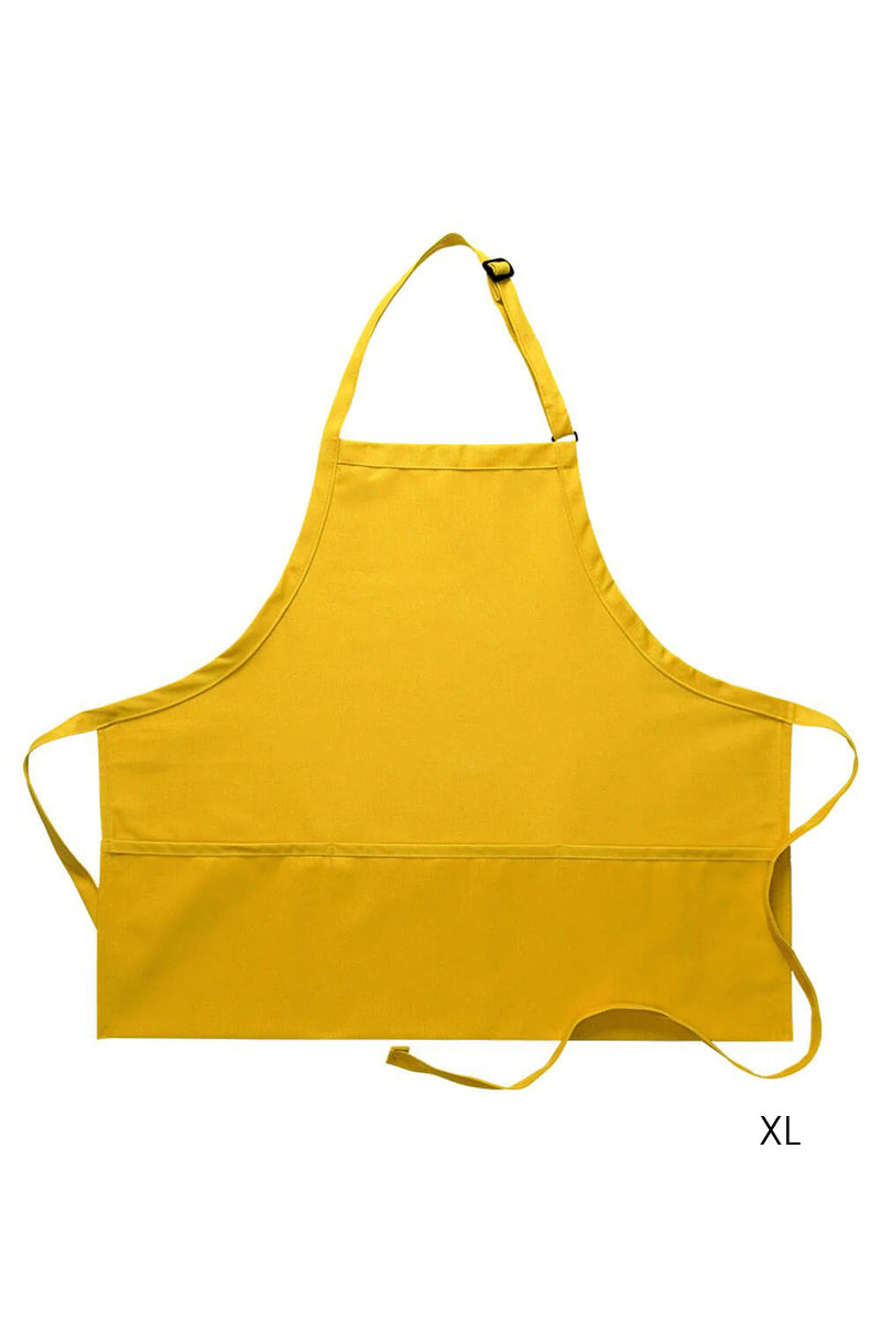 Yellow Deluxe Bib XL Adjustable Apron (3 Pockets)