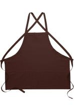 Cardi / DayStar Brown Deluxe Criss Cross Bib Apron (3 Pockets)