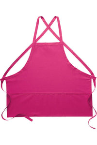 Cardi / DayStar Hot Pink Deluxe Criss Cross Bib Apron (3 Pockets)